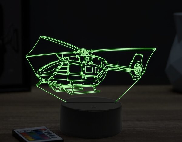Beling 3D lampa,rescue helicopter,16 farebná ULA67