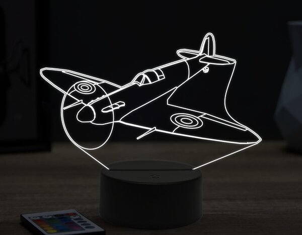 Beling 3D lampa,Supermarine Spitfire,16 farebná ULA71