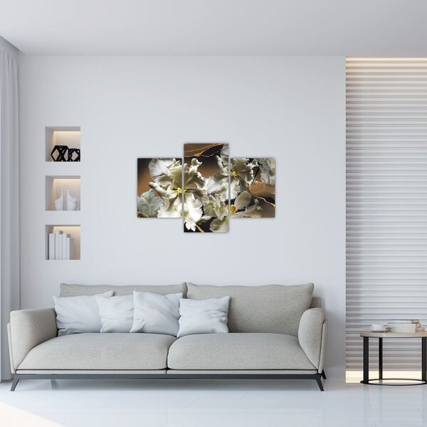 Obraz - Kvety orchideí na mramorovom pozadí (90x60 cm)