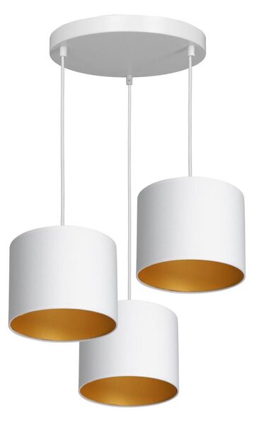 Luster na lanku ARDEN 3xE27/60W/230V biela/zlatá