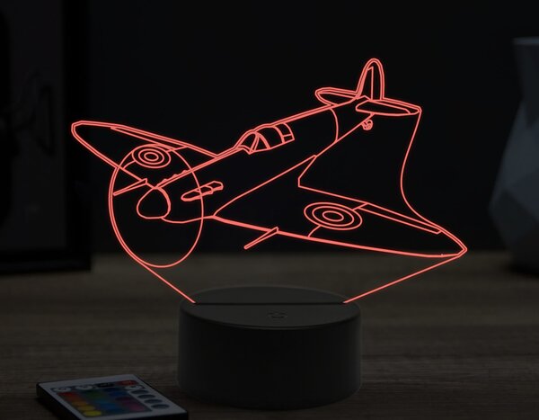 Beling 3D lampa,Supermarine Spitfire,16 farebná ULA71