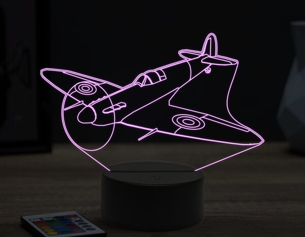 Beling 3D lampa,Supermarine Spitfire,16 farebná ULA71