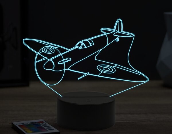 Beling 3D lampa,Supermarine Spitfire,16 farebná ULA71