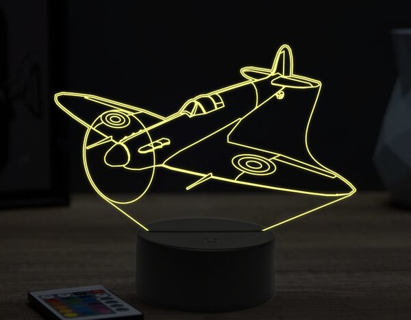 Beling 3D lampa,Supermarine Spitfire,16 farebná ULA71
