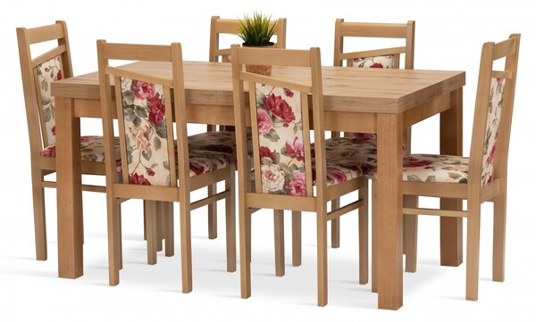 Jedálenská zostava PETRA stôl + 6 stoličiek