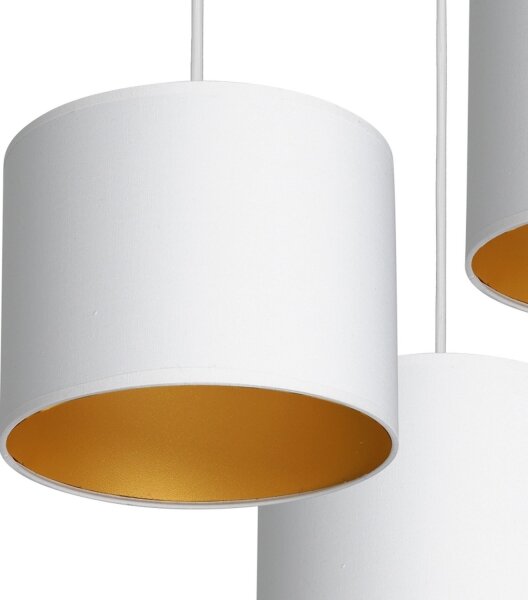 Luster na lanku ARDEN 3xE27/60W/230V biela/zlatá