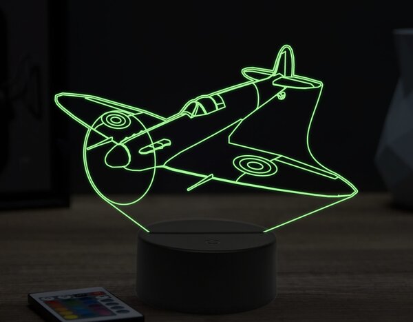 Beling 3D lampa,Supermarine Spitfire,16 farebná ULA71