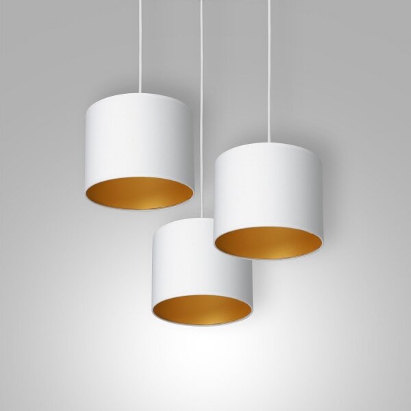 Luster na lanku ARDEN 3xE27/60W/230V biela/zlatá
