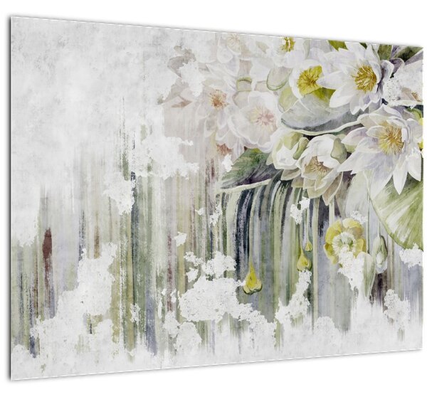 Obraz - Biele kvety, vintage (70x50 cm)