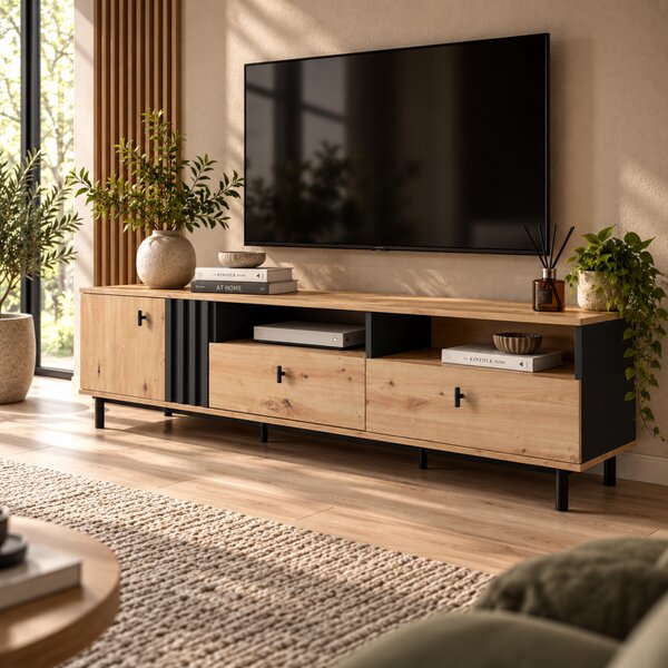 TV STOLÍK DORIAN DUB ARTISAN + ANTRACIT 165 cm