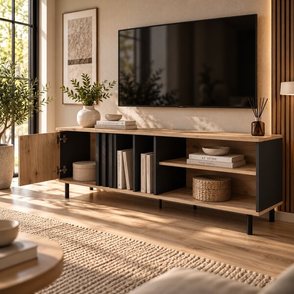 TV STOLÍK DORIAN DUB ARTISAN + ANTRACIT 138 cm