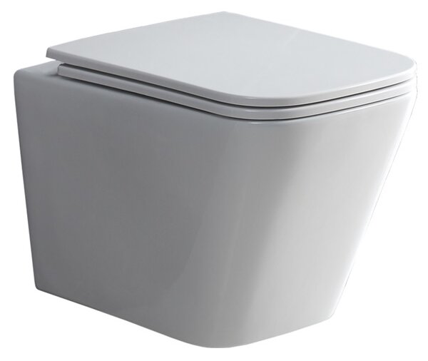Mereo WC závesné kapotované, Smart Flush RIMLESS, 490x340x350, keramické, vr. sedátka CSS118S