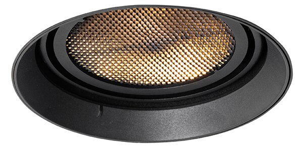 Moderné zapustené bodové svetlo čierne GU10 AR111 okrúhle bez rámu - Oneon Honey