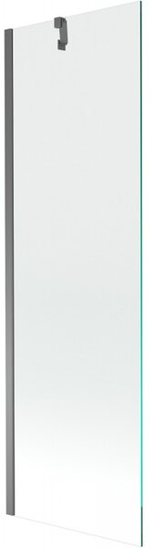 Mexen Next, 1-krídlová vaňová zástena 60 x 150 cm, 6mm číre sklo, grafitová, 895-060-000-00-00-95