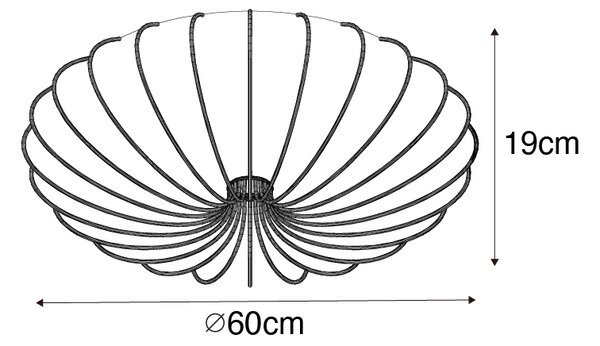 Dizajnové stropné svietidlo béžové 60 cm 5-svetlo - Plu