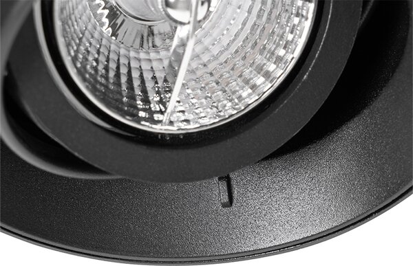 Moderné zapustené bodové svetlo čierne GU10 AR70 okrúhle bez rámu - Oneon