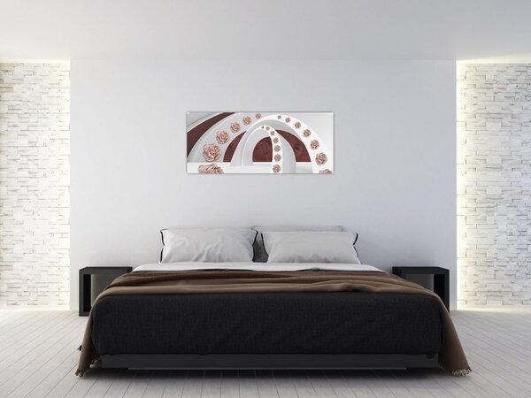 Obraz - 3D oblúky s kvetmi (120x50 cm)