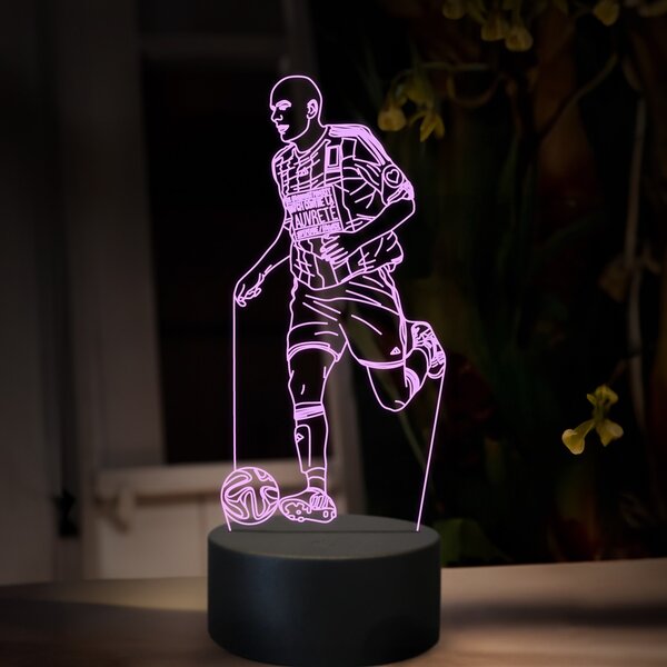 Beling 3D lampa,Zinedine Zidane,futbalový darček, 16 farebná TZ26