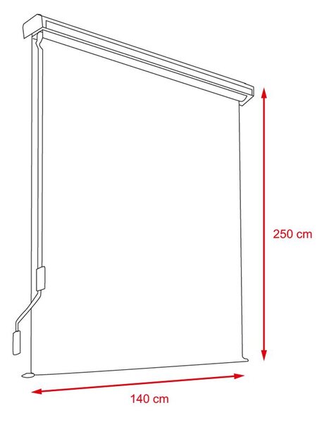 Zvislá markíza Avenberg TACOMA šírka 140 cm -Sivá