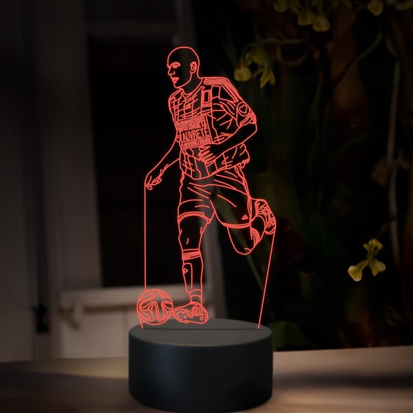 Beling 3D lampa,Zinedine Zidane,futbalový darček, 16 farebná TZ26