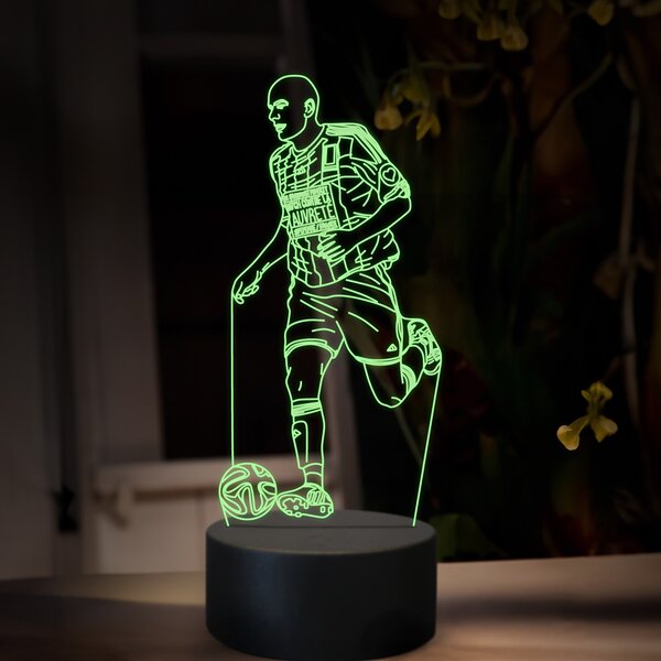Beling 3D lampa,Zinedine Zidane,futbalový darček, 16 farebná TZ26