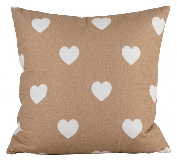 Obliečka na vankúš z mikrovlákna CARAMHEART 45x45 cm, hnedý