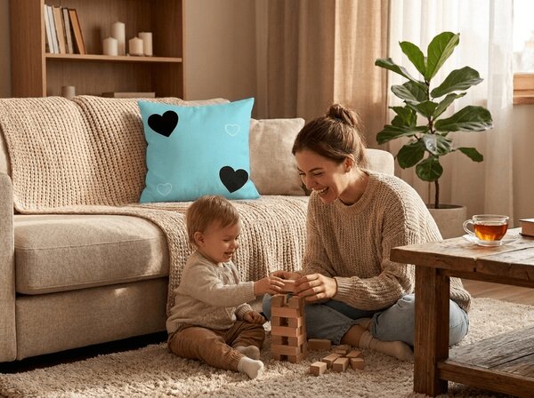 Obliečka na vankúš z mikrovlákna CORAZON 45x45 cm, modrá
