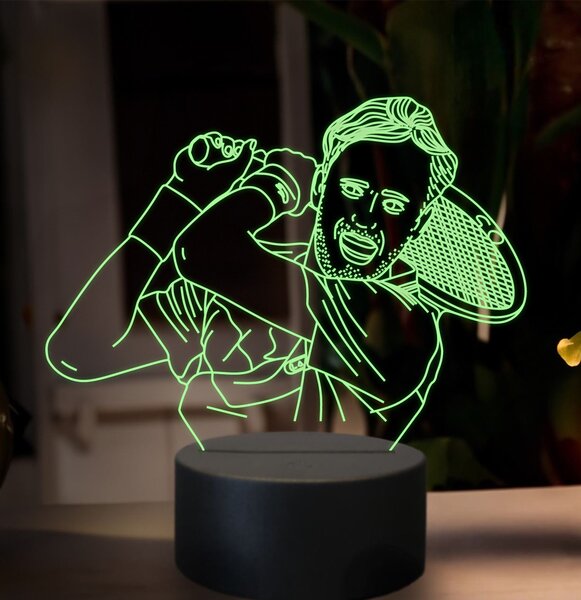 Beling 3D lampa,Daniil Medvedev, 16 farebná SXZ8