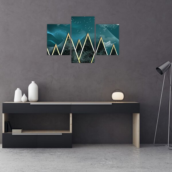 Obraz - Spln nad zlatými horami (90x60 cm)