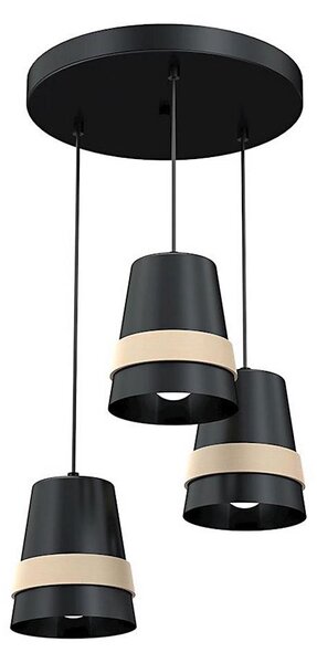 Luster na lanku VENEZIA 3xE27/60W/230V čierna