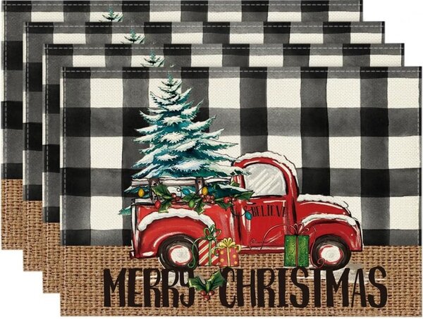 Vianočné prestieranie na stôl MERRY CHRISTMAS 30x45 cm, biele