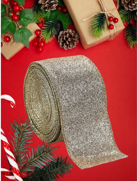 Vianočná stuha FESTIVE 5 cm x 2 m, zlato-strieborná