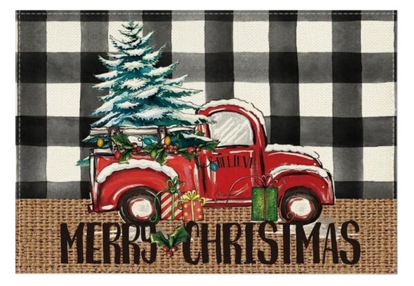 Vianočné prestieranie na stôl MERRY CHRISTMAS 30x45 cm, biele