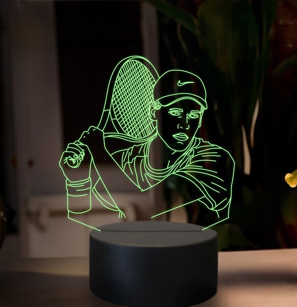Beling 3D lampa,Jannik Sinner, 16 farebná SXZ11