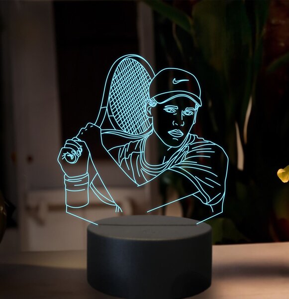 Beling 3D lampa,Jannik Sinner, 16 farebná SXZ11