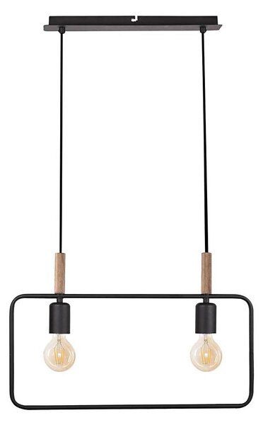 Luster na lanku FRAME 2xE27/60W/230V čierna