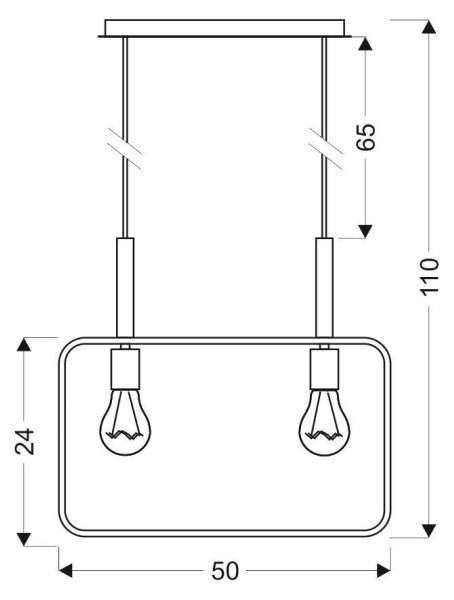 Luster na lanku FRAME 2xE27/60W/230V čierna