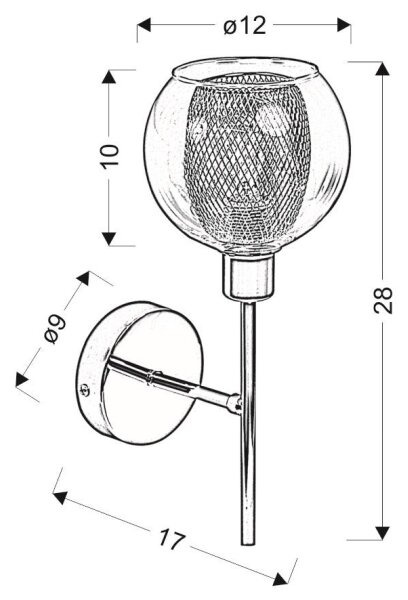 Nástenné svietidlo OZZO 1xE14/40W/230V
