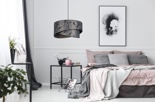 Luster na lanku REZO 1xE27/60W/230V šedá