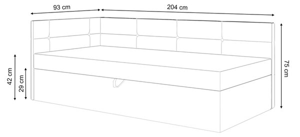 Váľanda s úložným priestorom Auriga 90x200 - sivá