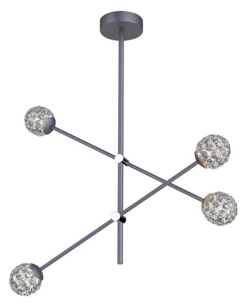 Luster na tyči PAKSOS 4xG9/5W/230V šedá