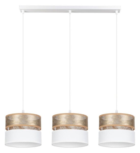Luster na lanku LIMA 3xE27/60W/230V zlatá/biela