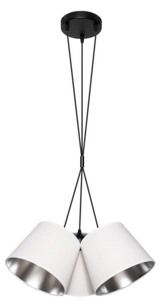 Luster na lanku ZOMA 3xE27/60W/260V biela/lesklý chróm