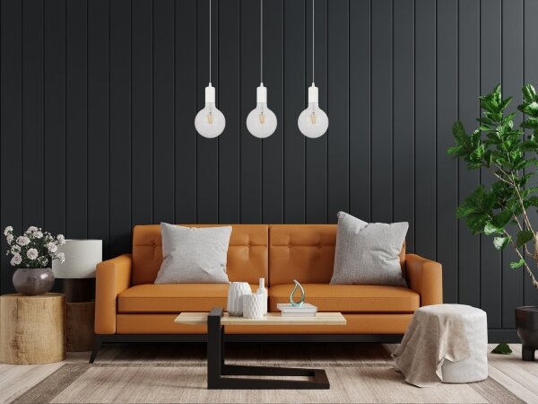 Luster na lanku MIROS 3xE27/60W/230V biela