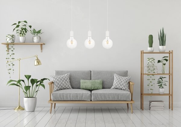 Luster na lanku MIROS 3xE27/60W/230V biela