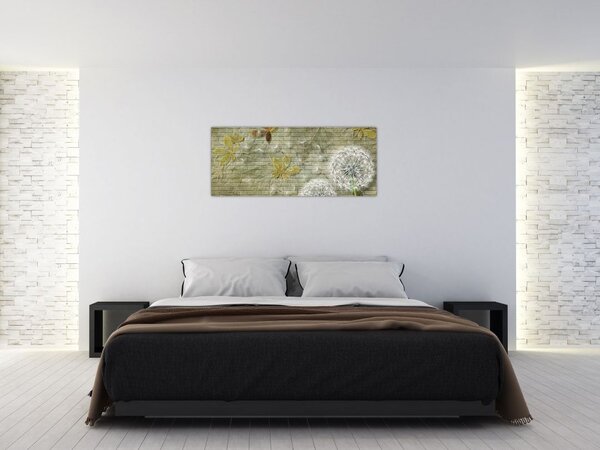 Obraz - Púpavy unášané vetrom (120x50 cm)