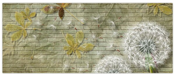 Obraz - Púpavy unášané vetrom (120x50 cm)