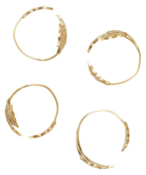Krúžky na obrúsky Holly Leaf Brass – set 4 ks
