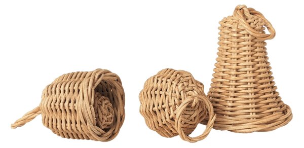 Vianočné ozdoby z ratanu Bell Baubles – set 3 ks
