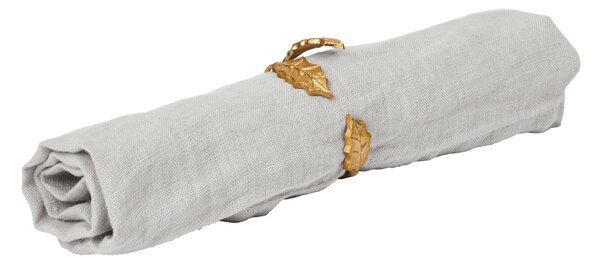 Krúžky na obrúsky Holly Leaf Brass – set 4 ks